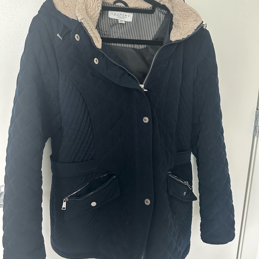 Laundry By Shelli Segal Women's Navy Quilted Puffer Jacket